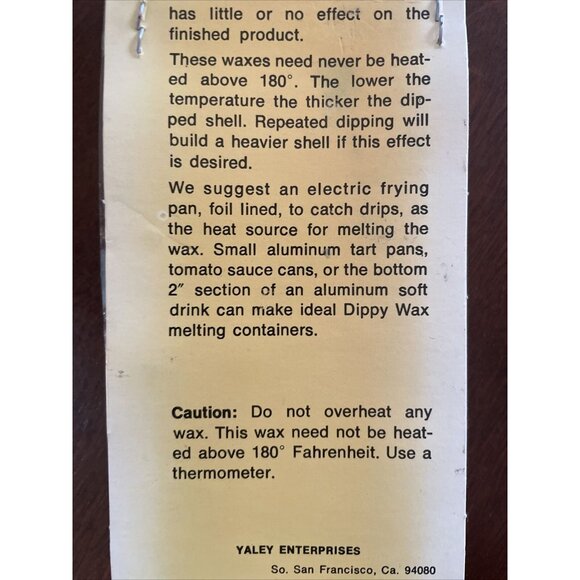 Vintage Fiesta Dippy Wax Block 70/79 Green 2.5oz 1972 Prop. - Picture 5 of 8